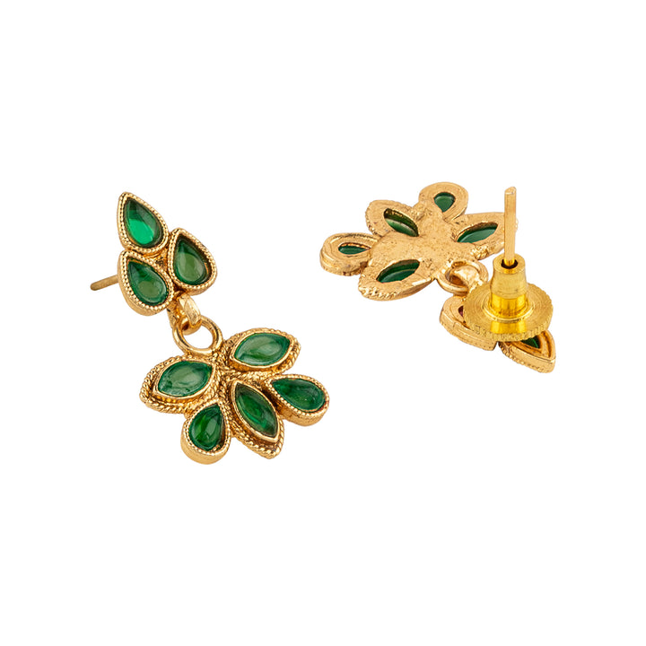 Teejh Mehek Green Gold Necklace Set