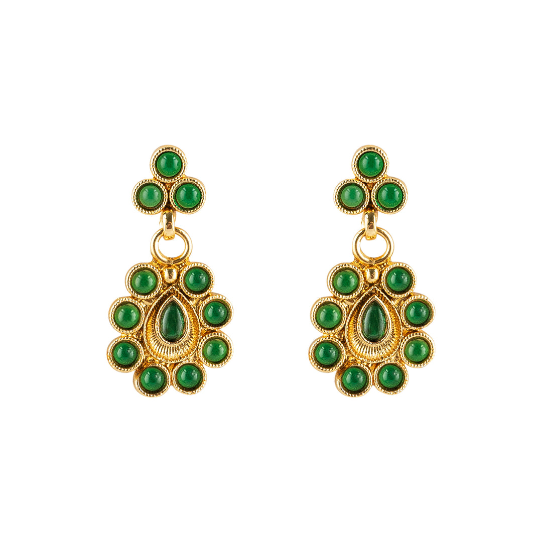 Teejh Farisha Green Gold Necklace Set