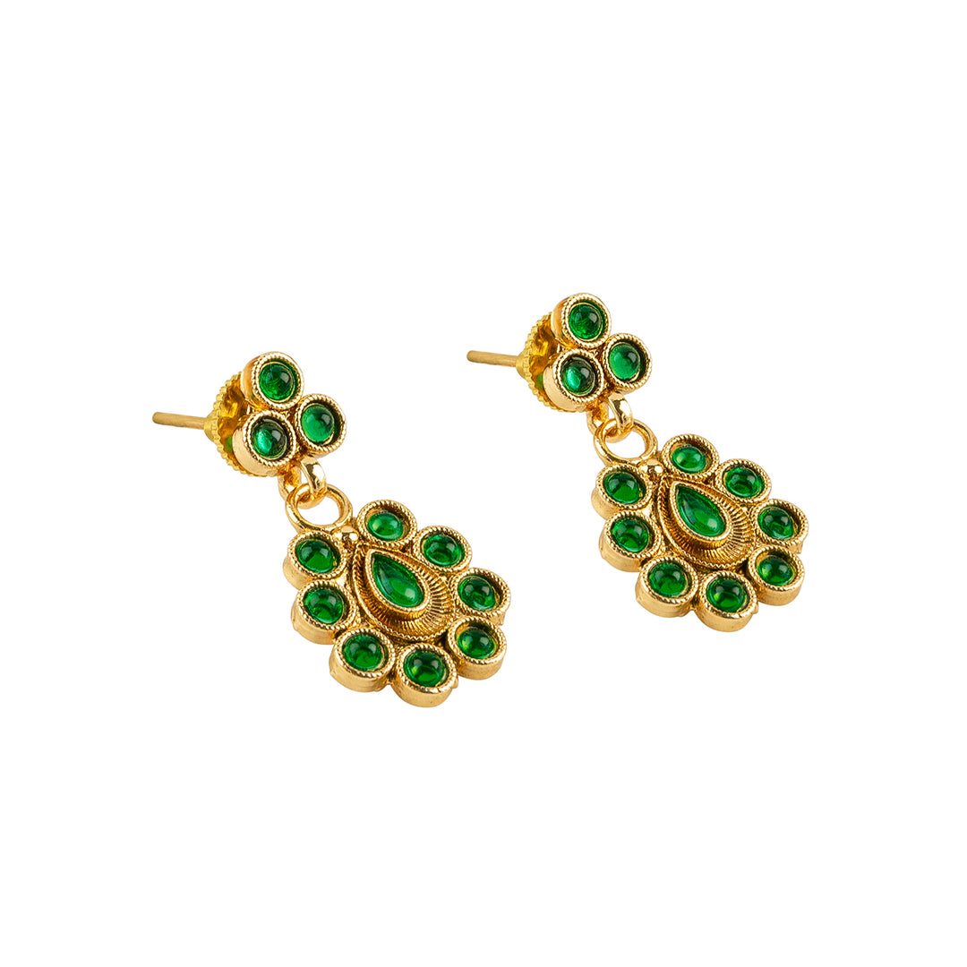 Teejh Farisha Green Gold Necklace Set