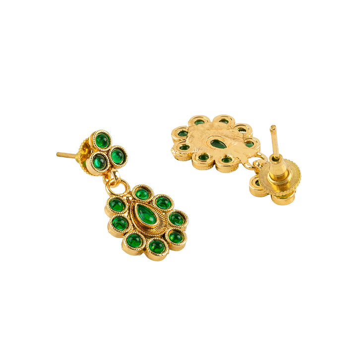 Teejh Farisha Green Gold Necklace Set