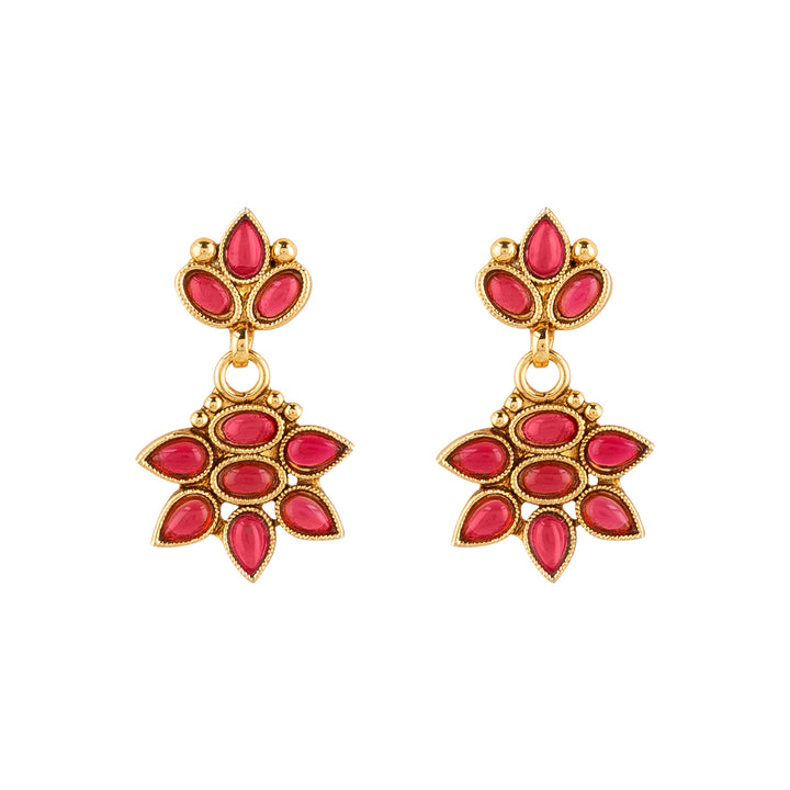 Teejh Gauranshi Ruby Gold Necklace Set