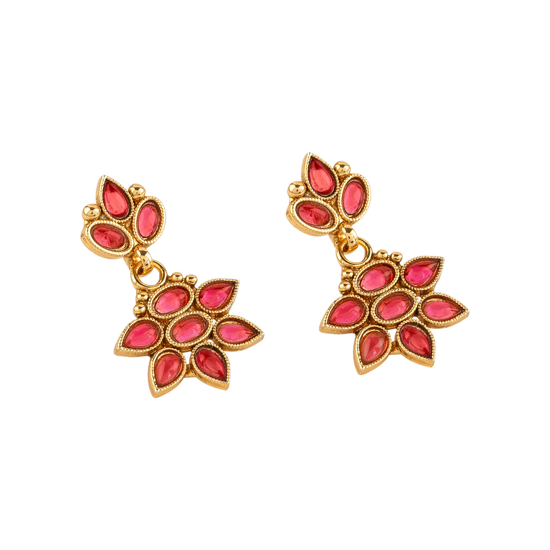 Teejh Gauranshi Ruby Gold Necklace Set