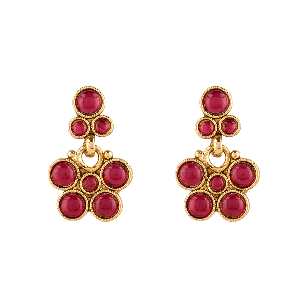 Teejh Urooj Ruby Gold Necklace Set