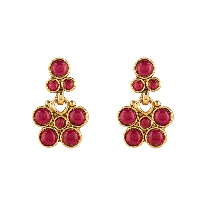 Teejh Urooj Ruby Gold Necklace Set