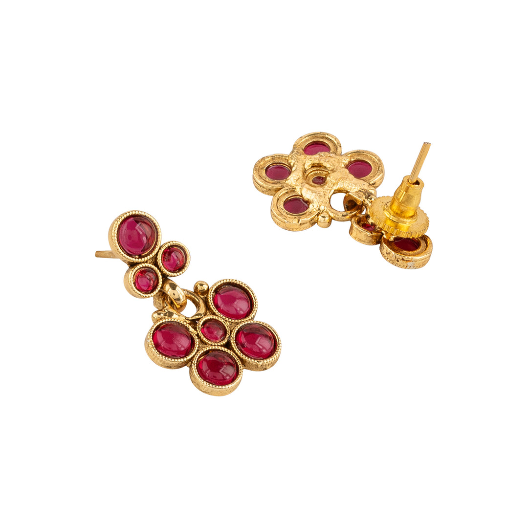 Teejh Urooj Ruby Gold Necklace Set