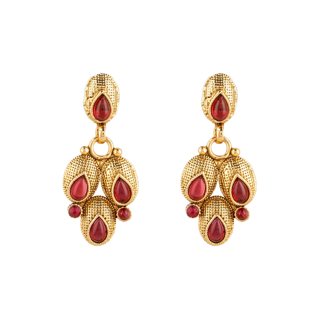 Teejh Kashvini Ruby Gold Necklace Set