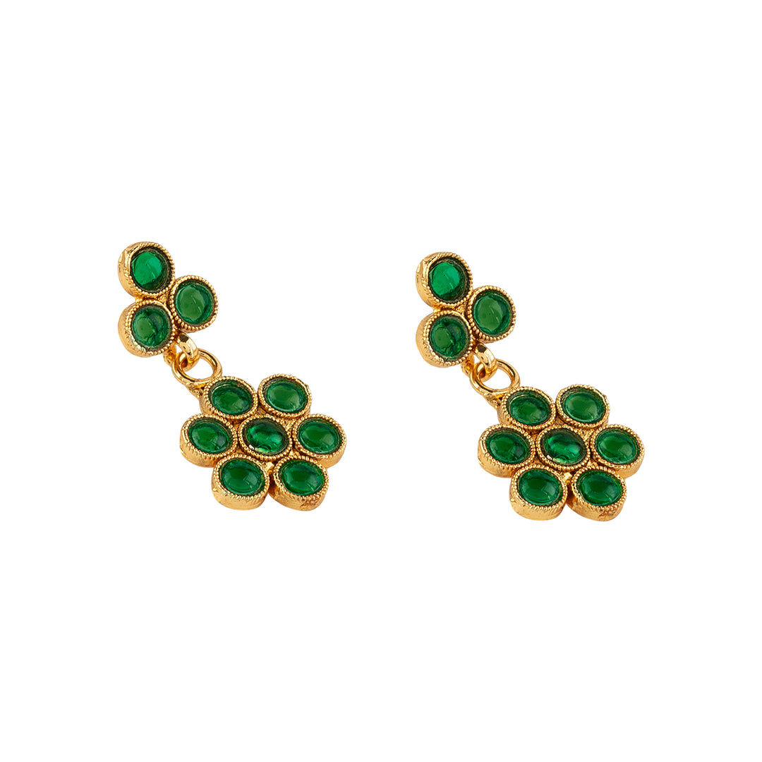 Teejh Madhulika Green Gold Necklace Set