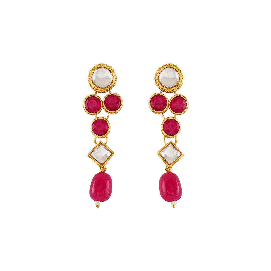 Teejh Vrushti Ruby Gold Necklace Set