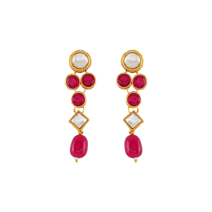 Teejh Vrushti Ruby Gold Necklace Set