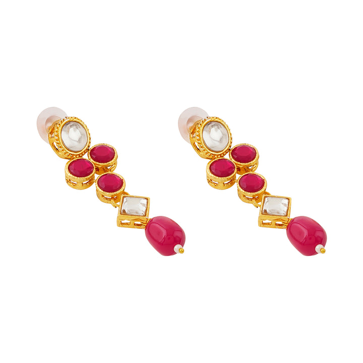 Teejh Vrushti Ruby Gold Necklace Set