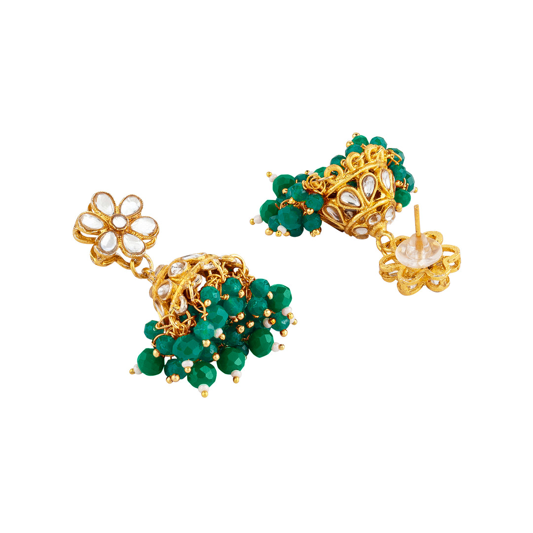 Teejh Tithi Green Gold Necklace Set
