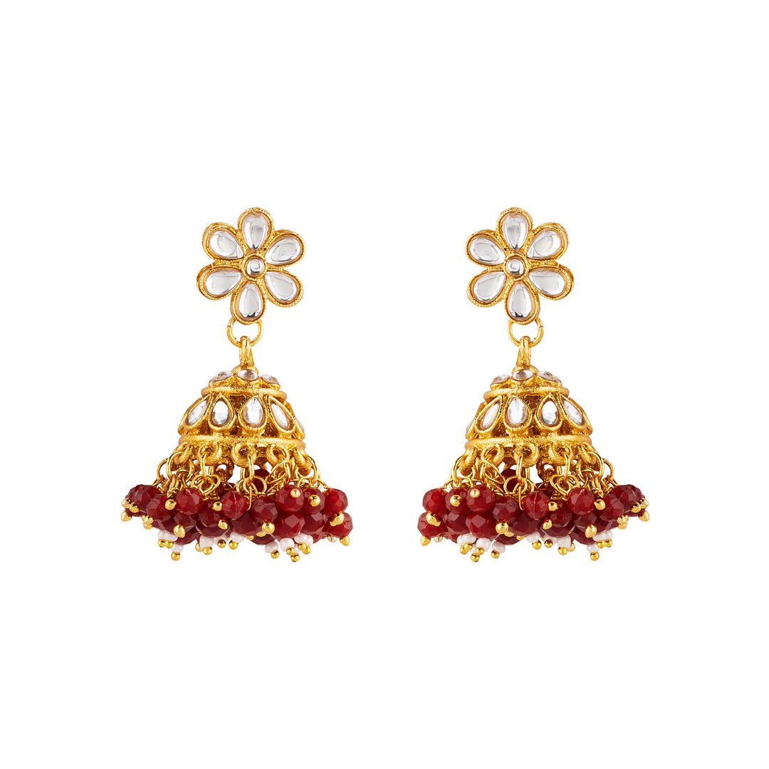 Teejh Shivanya Ruby Gold Necklace Set