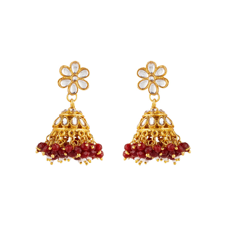 Teejh Shivanya Ruby Gold Necklace Set