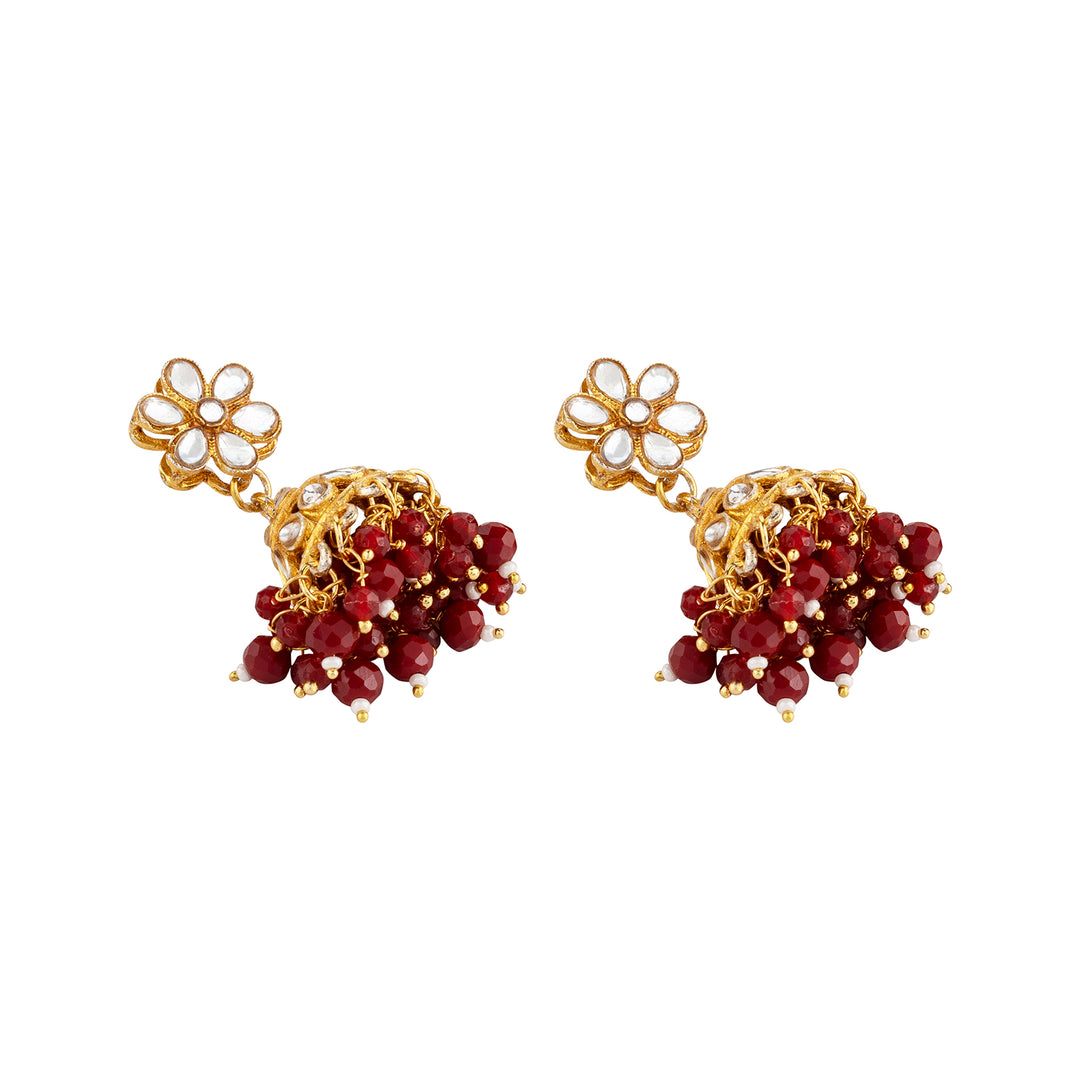 Teejh Shivanya Ruby Gold Necklace Set