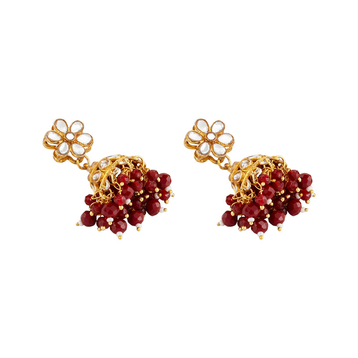 Teejh Shivanya Ruby Gold Necklace Set