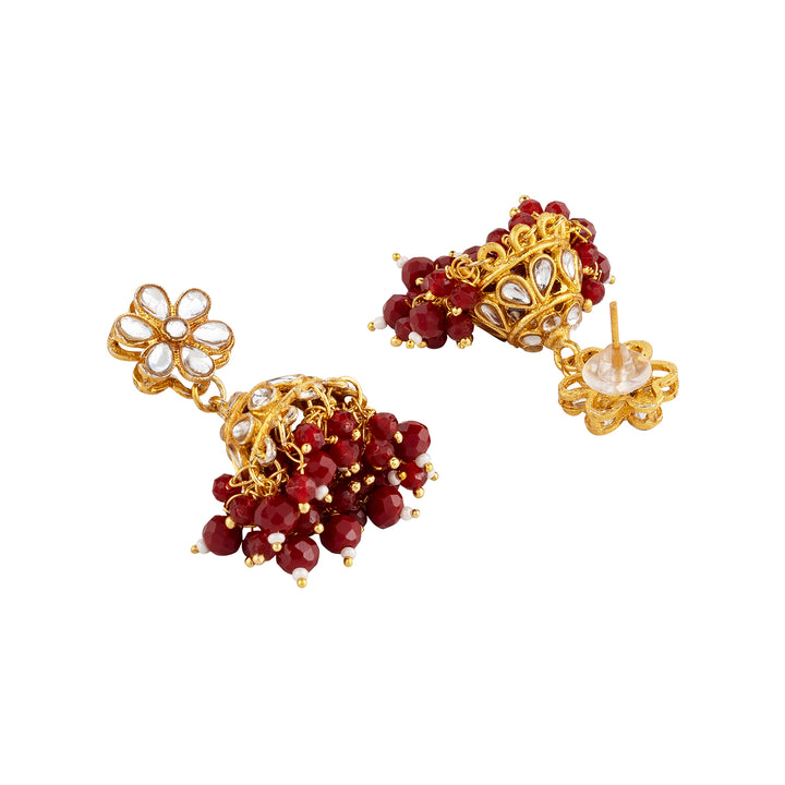 Teejh Shivanya Ruby Gold Necklace Set