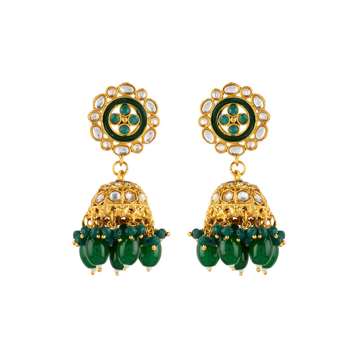 Teejh Radhya Green Gold Necklace Set