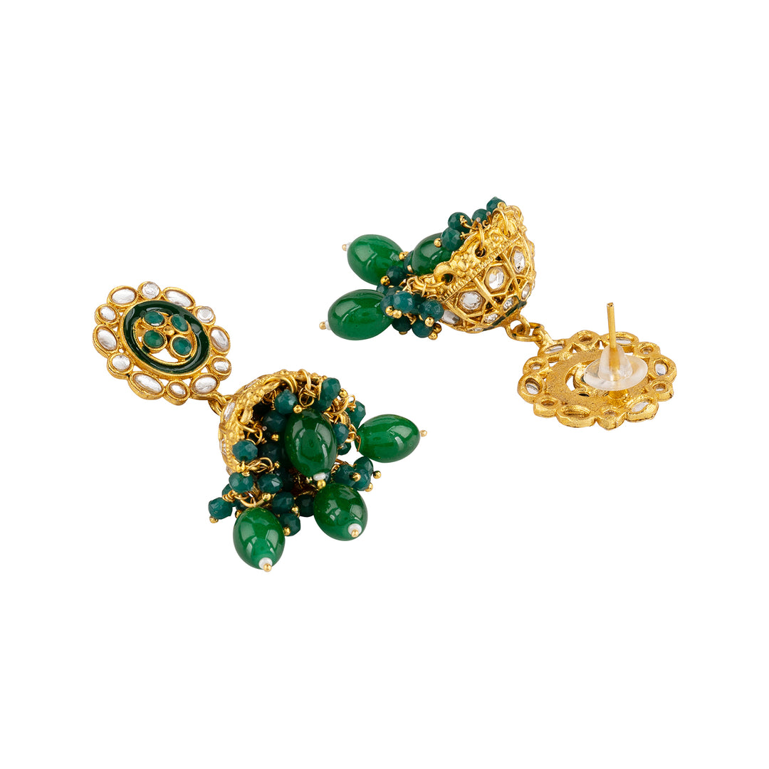 Teejh Radhya Green Gold Necklace Set