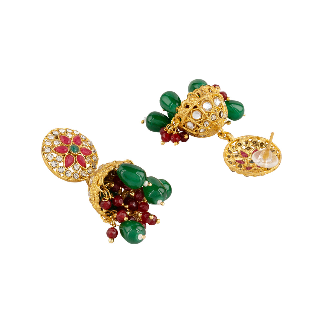 Teejh Shobita Red and Green Necklace Set