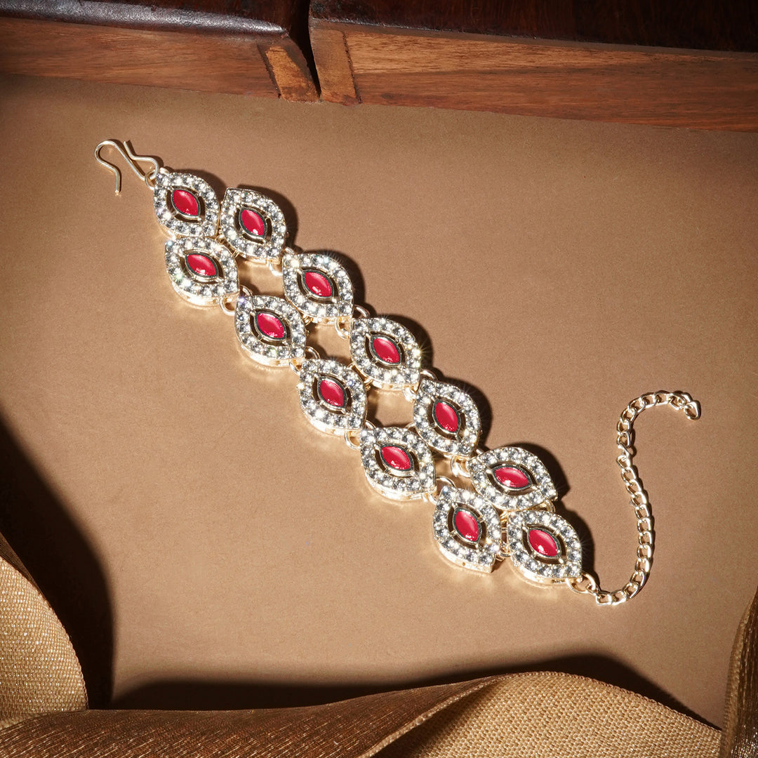 Teejh Kiya Silver Red Bracelet