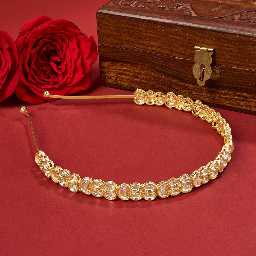 Teejh Kamya Gold &amp; White Hairband