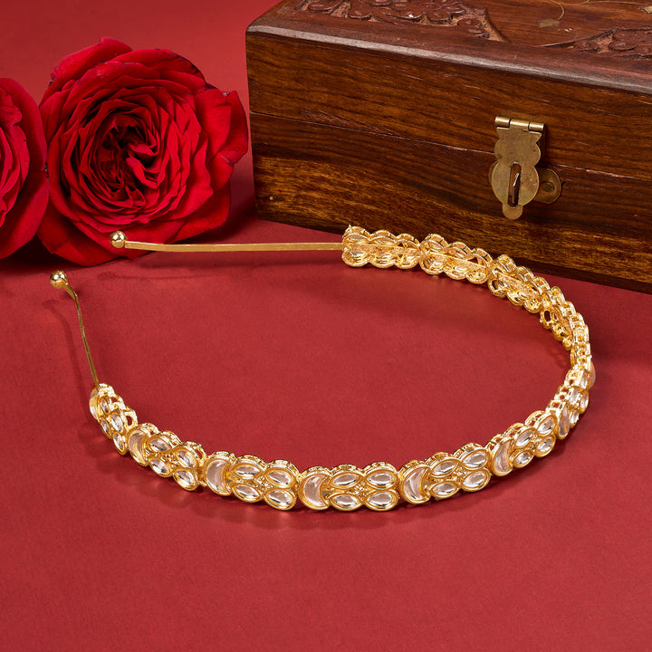 Teejh Kamya Gold &amp; White Hairband