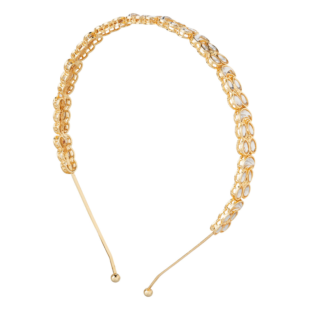 Teejh Kamya Gold &amp; White Hairband