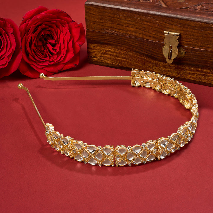 Teejh Parineeta Gold &amp; White Hairband
