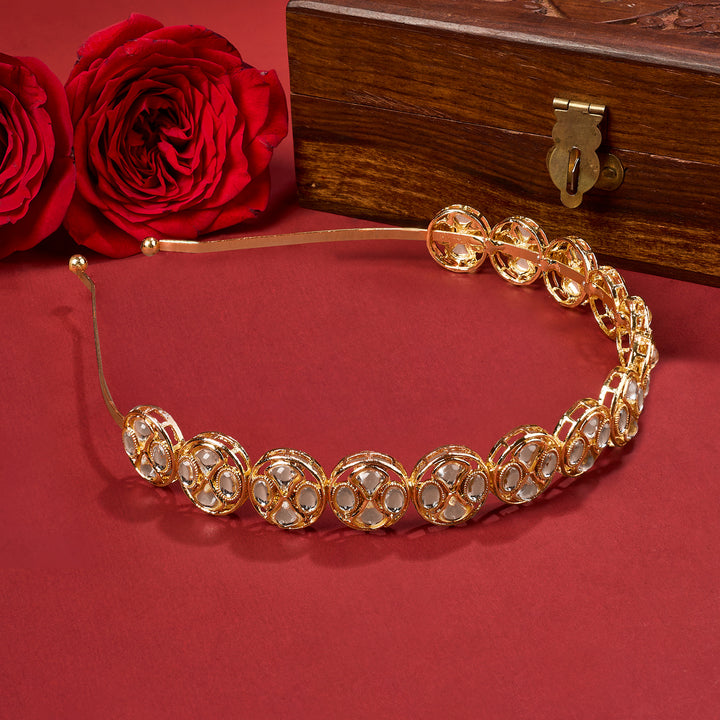 Teejh Yashvi Gold &amp; White Hairband