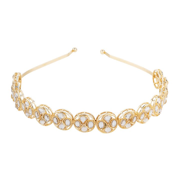 Teejh Yashvi Gold &amp; White Hairband