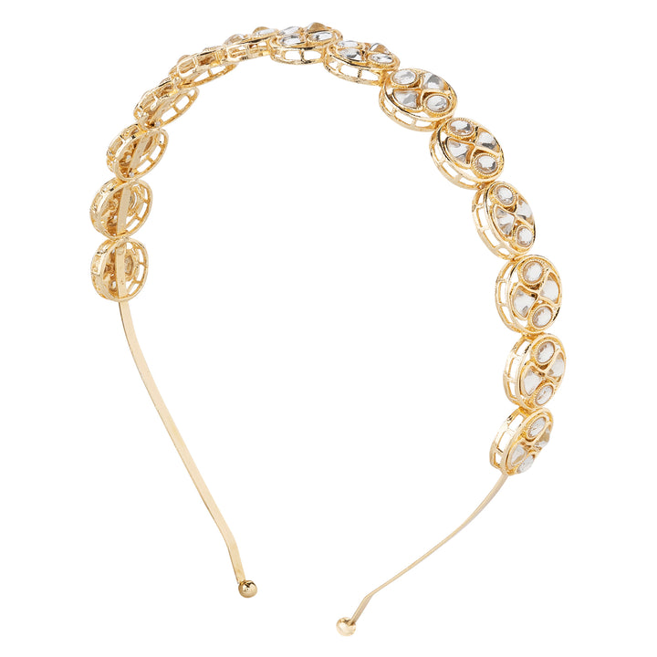 Teejh Yashvi Gold &amp; White Hairband