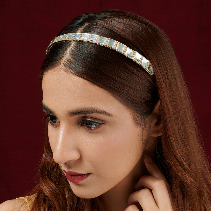 Teejh Vanitha Gold &amp; White Hairband