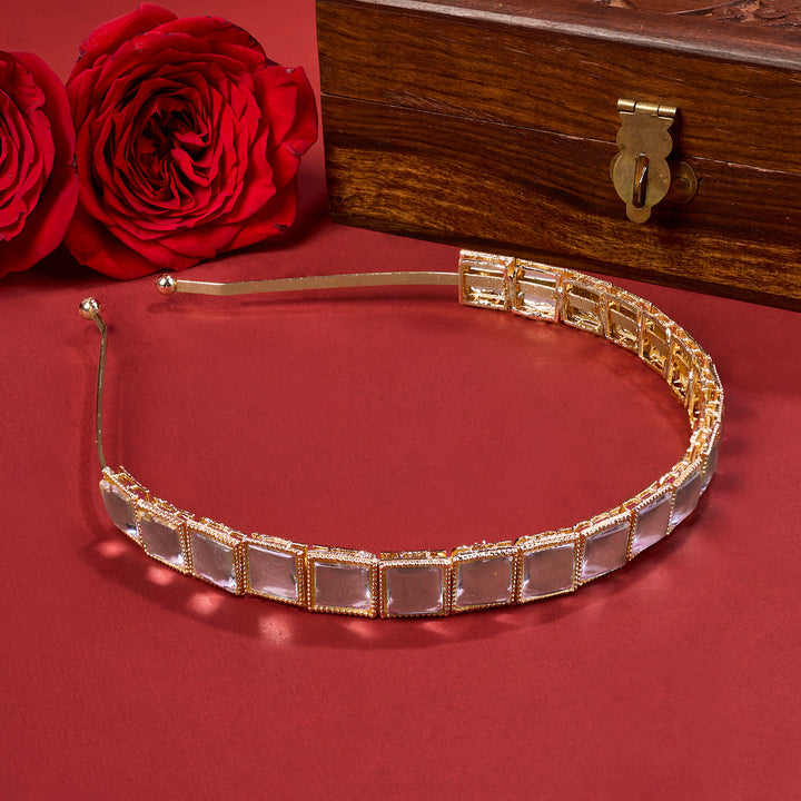 Teejh Vanitha Gold &amp; White Hairband