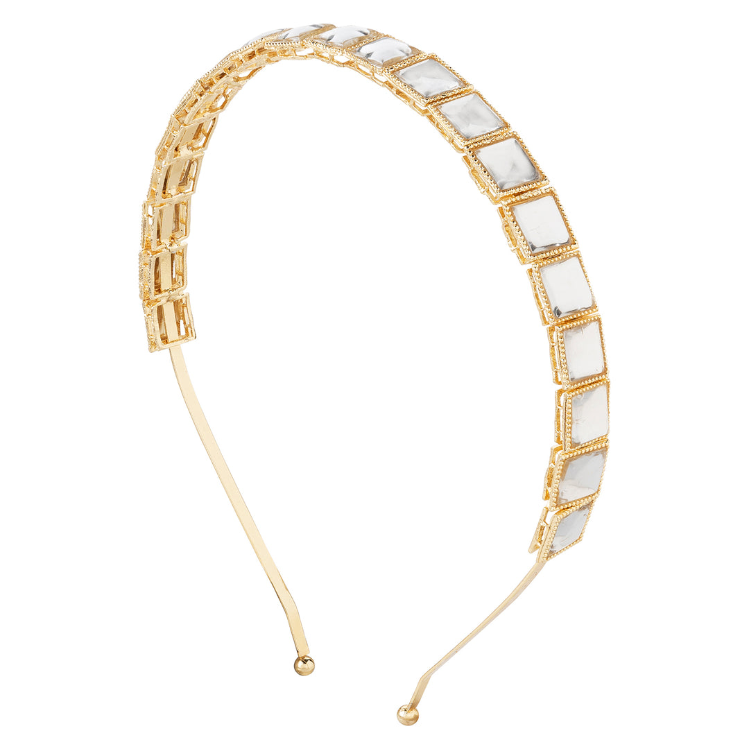 Teejh Vanitha Gold &amp; White Hairband
