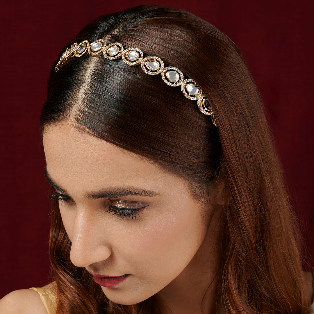 Teejh Vidhula Gold &amp; White Hairband