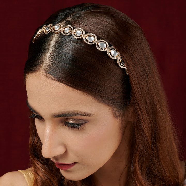 Teejh Vidhula Gold &amp; White Hairband