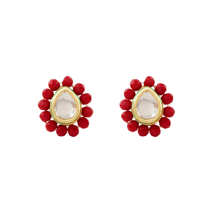Teejh  Surili Red Beads Necklace Set