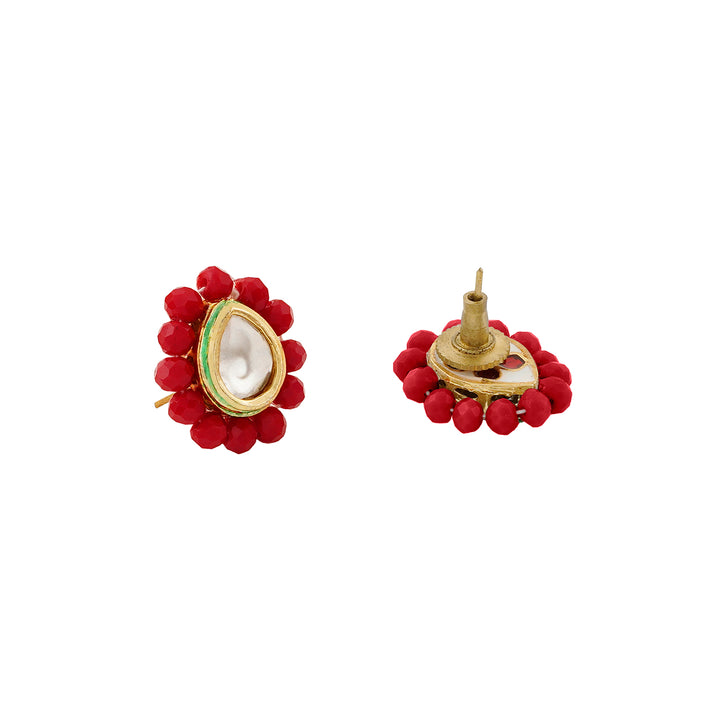 Teejh  Surili Red Beads Necklace Set