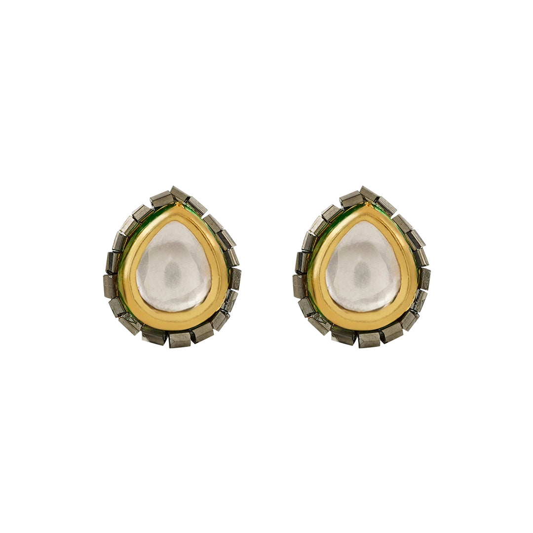 Teejh Noorani White- Grey Beads Necklace set