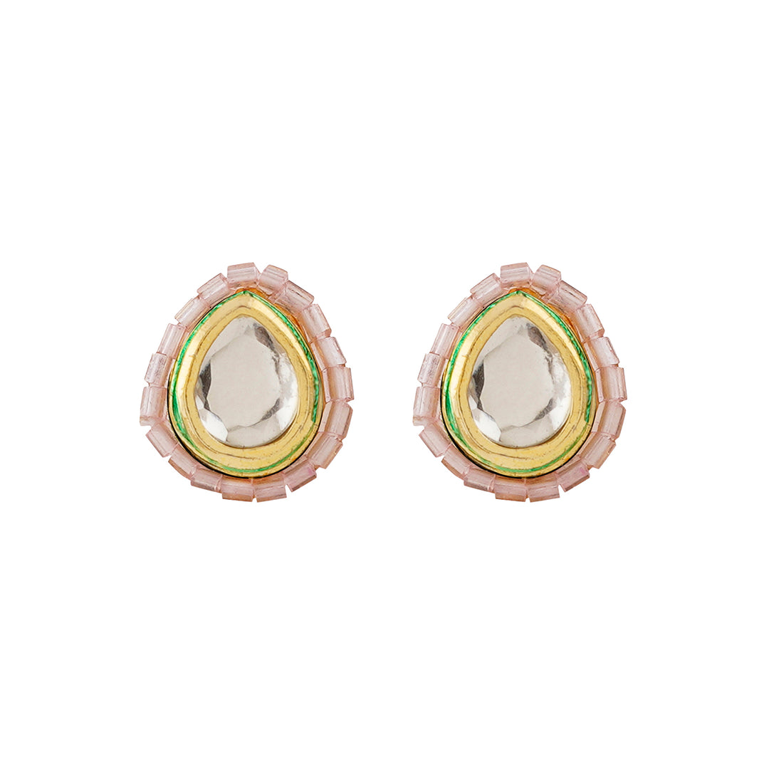 Teejh Noorani White- Pink Beads Necklace set