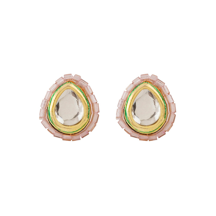 Teejh Noorani White- Pink Beads Necklace set