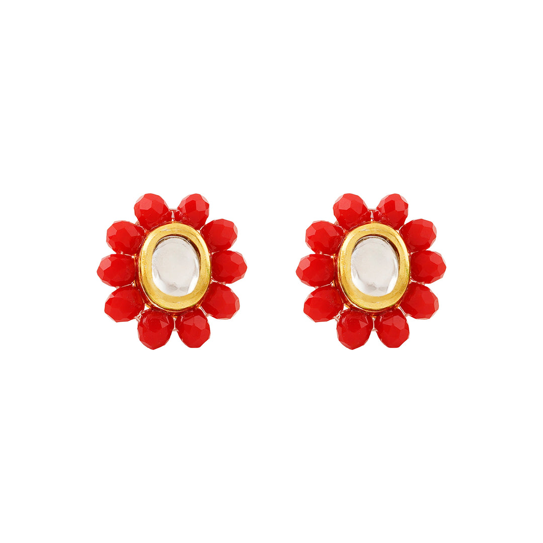Teejh Nithila Red Beaded Necklace Set