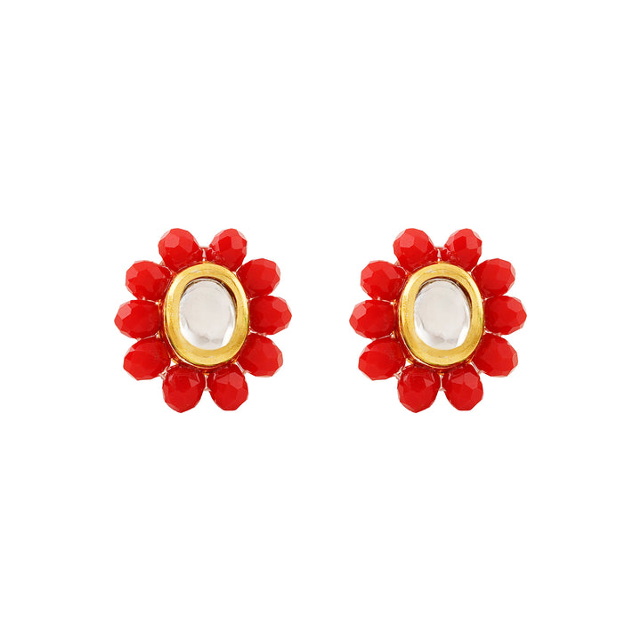 Teejh Nithila Red Beaded Necklace Set