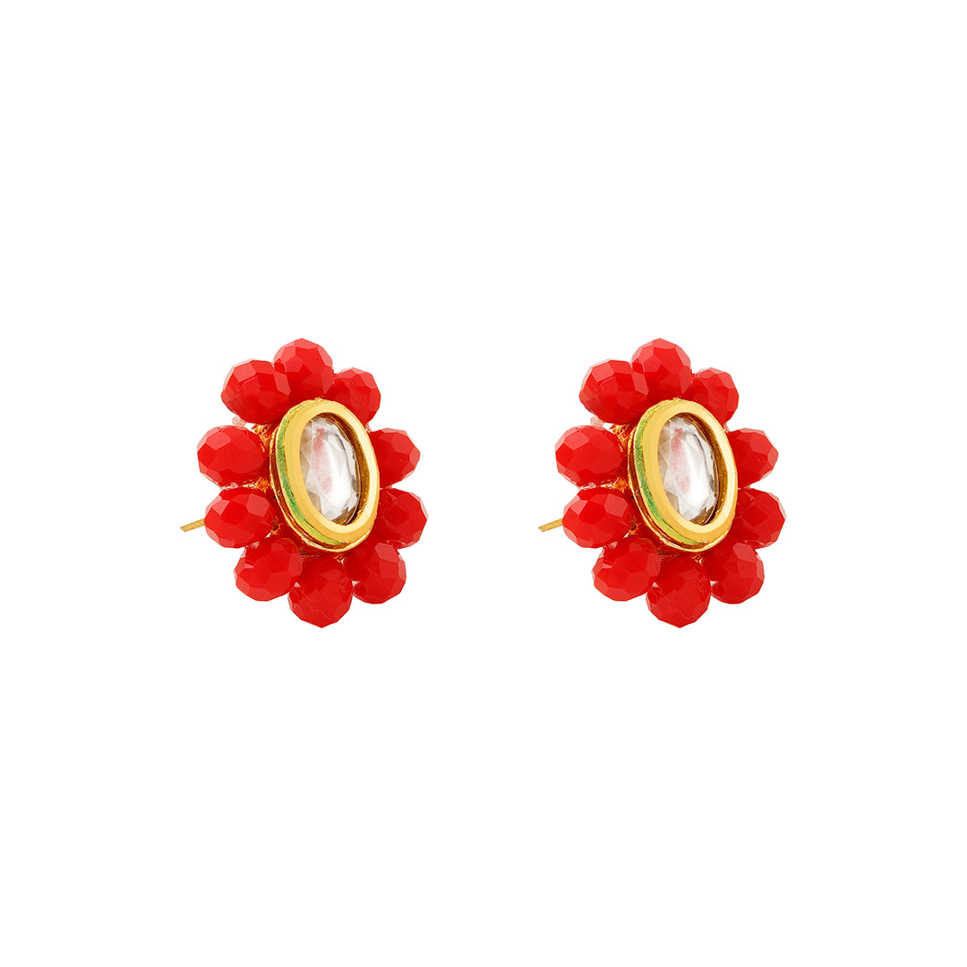 Teejh Nithila Red Beaded Necklace Set