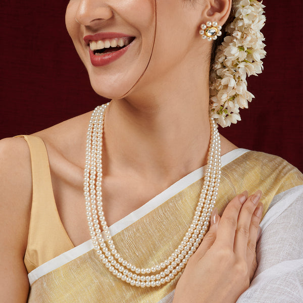 Teejh Nithila Pearl Beaded Necklace Set