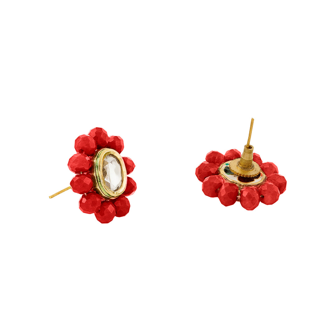 Teejh  Anmol Black and Red Beaded Necklace set
