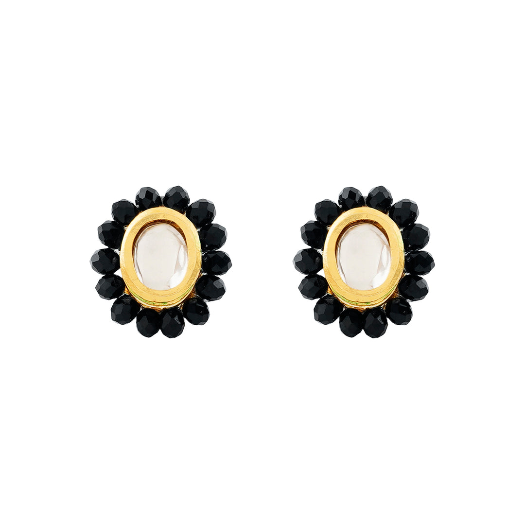 Teejh  Anmol White and Black beaded Necklace set