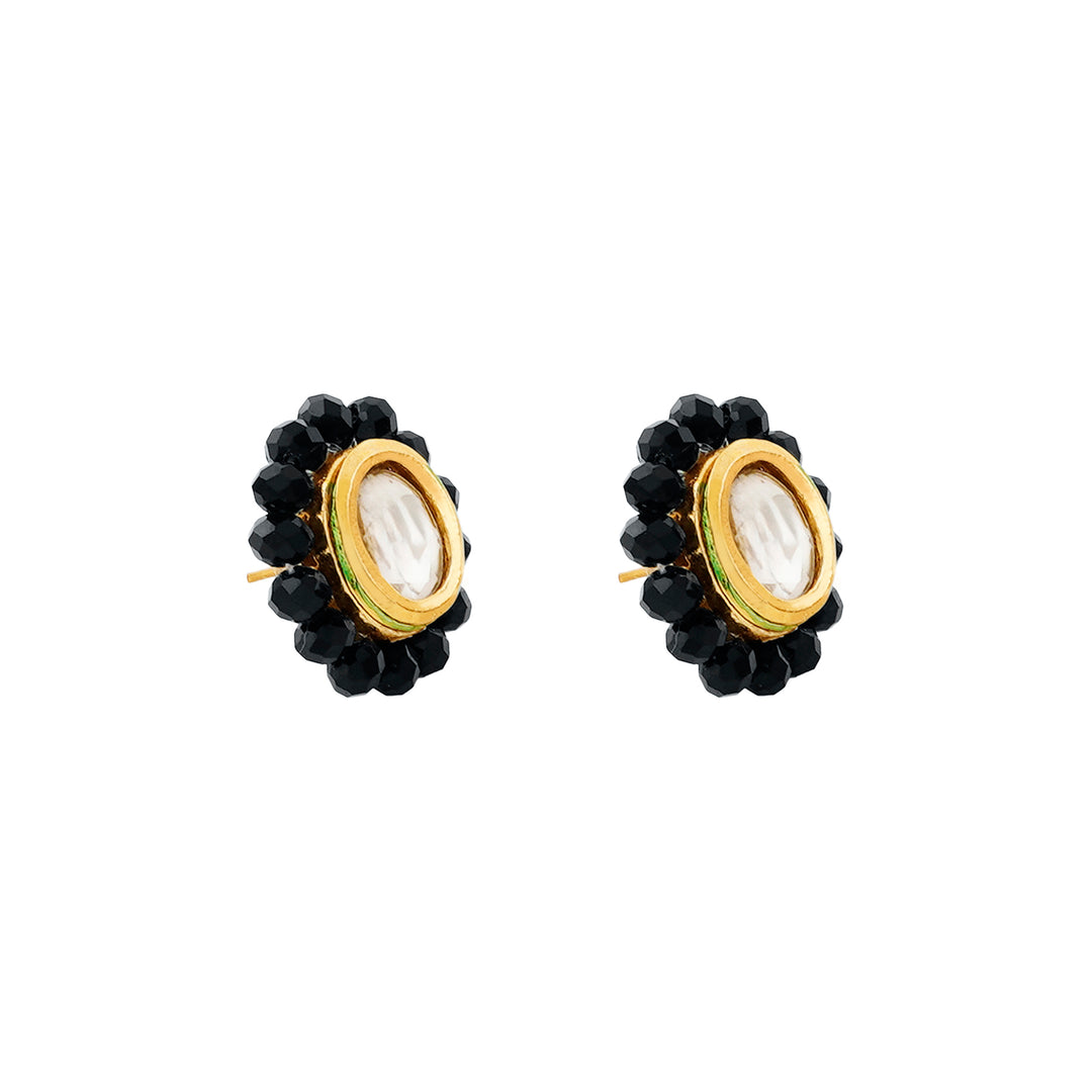 Teejh  Anmol White and Black beaded Necklace set