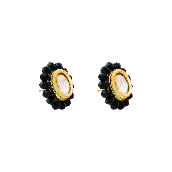 Teejh  Anmol White and Black beaded Necklace set