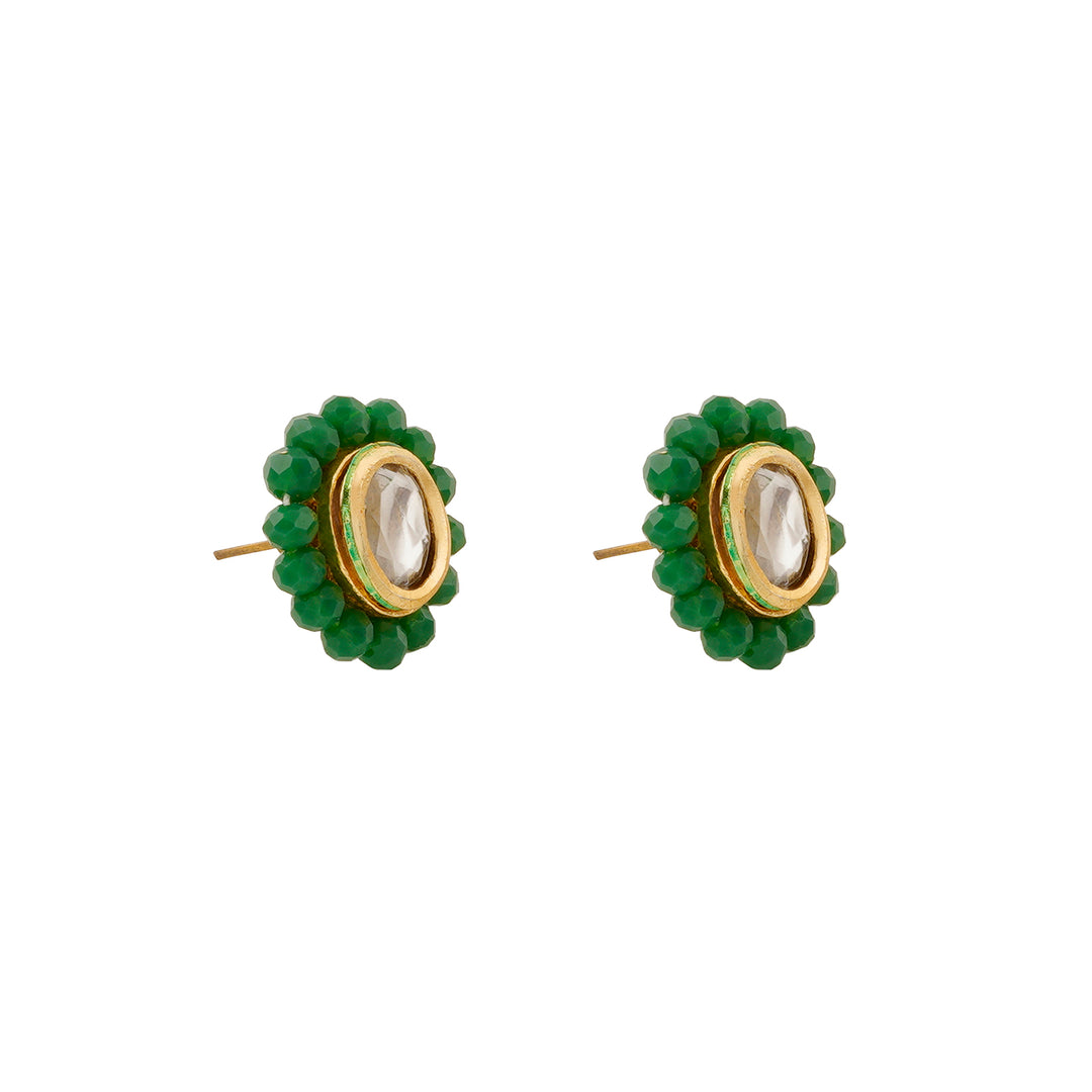 Teejh  Anmol Black and Green beaded Necklace set